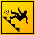 Man falling down the stairs vector sign Royalty Free Stock Photo