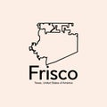 Map Of Frisco Texas City Illustration Creative Logo
