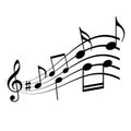 Music notes melody vector icon Royalty Free Stock Photo