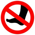 No barefoot vector sign