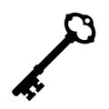 Old key silhouette vector icon Royalty Free Stock Photo