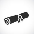 Old rolled certificate icon Royalty Free Stock Photo