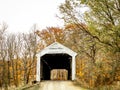McAllister Covered Bridge in fall in Indiana Royalty Free Stock Photo