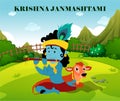 Happy Krishna Janmashtami festival Background of India