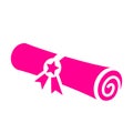 Rolled certificate icon