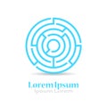 Round labyrinth vector logo