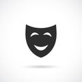 Smiling comedy theatre mask icon Royalty Free Stock Photo