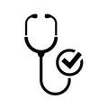 Tick stethoscope vector icon Royalty Free Stock Photo