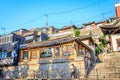 Untitled tourists and many stores at Samcheong street on Ju