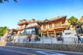 Untitled tourists and many stores at Samcheong street on Ju