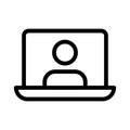 User laptop vector thin line icon Royalty Free Stock Photo