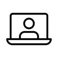 User laptop vector thin line icon Royalty Free Stock Photo