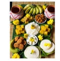 Sinhala and Tamil New Year Traditional Food Table Royalty Free Stock Photo