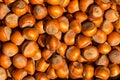 Untreated hazelnut beautiful background view from the top Royalty Free Stock Photo