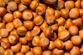 Untreated hazelnut beautiful background view from the top Royalty Free Stock Photo