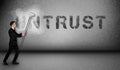 Untrust word painting on wall Royalty Free Stock Photo