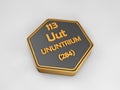 ununtrium - Uut - chemical element periodic table hexagonal shape Royalty Free Stock Photo