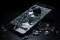 Unusable Phone broken glass. Generate ai
