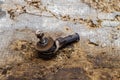 Unusable, worn out and rusty ball joint Royalty Free Stock Photo