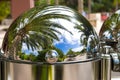 Unseen reality - beautiful resort in a silver cloche - dome