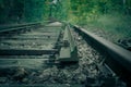 Unused old railway tracks Royalty Free Stock Photo