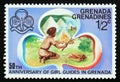 Unused post stamp Grenada Grenadines 1976, Making a camp fire