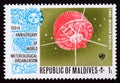 Unused post stamp Maldives 1973, Tyros weather satellite