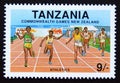 Unused postage stamp Tanzania 1990, Commonwealth Games athletics