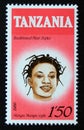 Unused postage stamp Tanzania 1987, Nungu Nungu woman