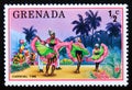 Unused postage stamp Grenada 1976, Carnival time celebration Royalty Free Stock Photo