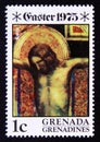 Unused postage stamp Grenada Grenadine 1975, The Crucifix, painting by artist Giotto