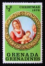 Unused postage stamp Grenada Grenadine 1976, Virgin Madonna Child Jesus painting, Cima Royalty Free Stock Photo