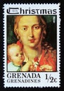 Unused postage stamp Grenada Grenadine 1975, Virgin Madonna with child painting, by Albrecht DÃÂ¼rer