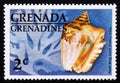Unused postage stamp Grenada Grenadines 1976, Hawk wing Conch, Strombus raninus Royalty Free Stock Photo