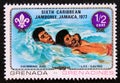 Unused postage stamp Grenada Grenadines 1977, Swimming and live saving Royalty Free Stock Photo