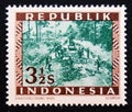 Unused postage stamp Republic Indonesia 1949, Road construction