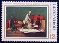 Unused postage stamp Soviet Union, CCCP, 1973, Still life with attributes of the arts painting