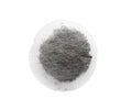 Unused round tea bag on white Royalty Free Stock Photo