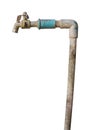 Unused very old faucet isolated Royalty Free Stock Photo