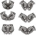 Ornate butterfly wings in black and white tones Royalty Free Stock Photo