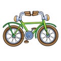 Unusual bike with handlebars on both sides, cartoon illustration, isolated object on white background, vector illustration Royalty Free Stock Photo