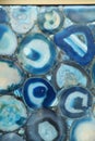 Unusual blue agate stone in slab Royalty Free Stock Photo