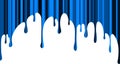 Unusual blue paint drips with vertical tone stripes. Vector illustration for your design.