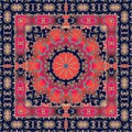 Unusual carpet with ornamental border. Tablecloth. Shawl. Bandana