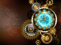 Unusual clock with gears Steampunk Royalty Free Stock Photo