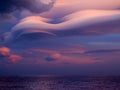 Unusual cloud over sea.