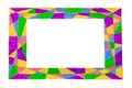 Unusual colorful abstract bright free hand drawn frame.