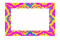 Unusual colorful bright free hand drawn frame.