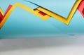 unusual composition of colored paper, bright colors on a white background, multi colored paper Royalty Free Stock Photo