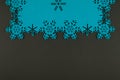 Unusual design christmas background with blue snowflakes Royalty Free Stock Photo